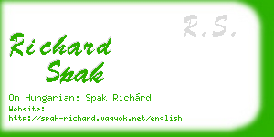 richard spak business card